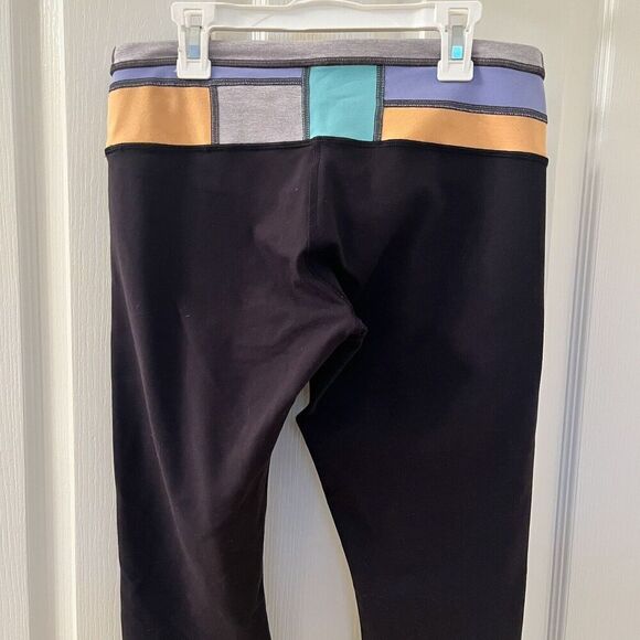 Lululemon Wunder Under Reversible Black Quilt Spring Leggings Full Length Size 8 - Picture 8 of 16